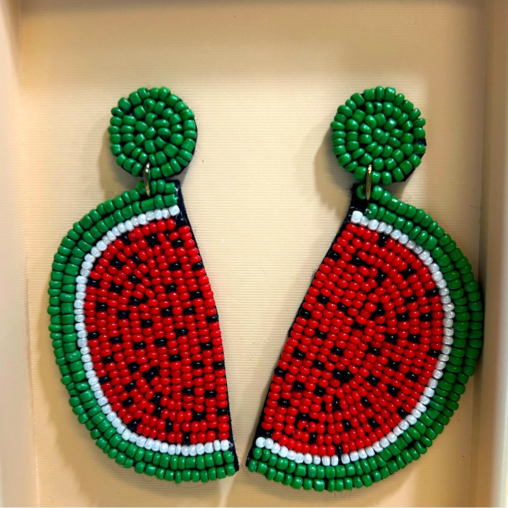 🍉 Watermelon Beaded Earrings 🍉